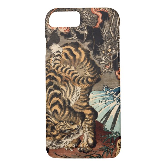 Capa Para iPhone, Case-Mate 龍虎, tigre do 国芳 & dragão, Kuniyoshi, Ukiyo-e (Verso)