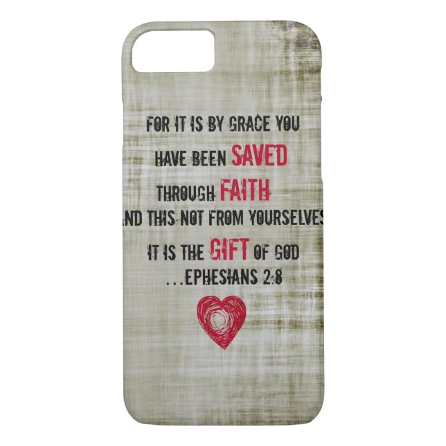 Capa Para iPhone, Case-Mate 2:8 de Ephesians do verso da bíblia (Verso)