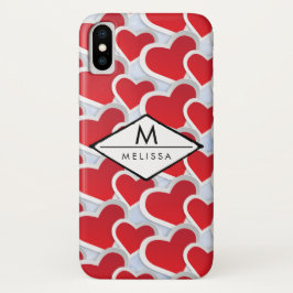 Capa Para iPhone Da Case-Mate 2 Corações Vermelhos Corações Repetindo Coração Pa