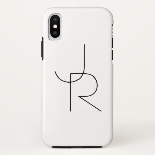 Capa Para iPhone Da Case-Mate 2 preto de sobreposição moderno das iniciais   n
