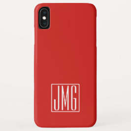 Capa Para iPhone Da Case-Mate 3 Iniciais Monograma | Vermelho e Branco (ou cor s