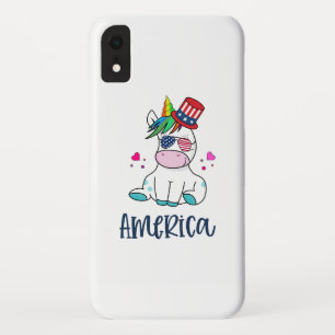 Capa Para iPhone Da Case-Mate 4 de julho Unicórnio com bandeira dos EUA Óculos S