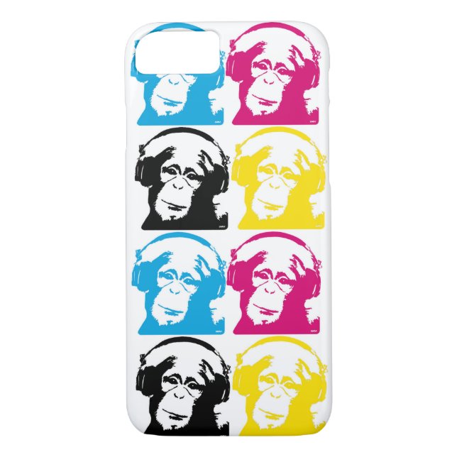 Capa Para iPhone, Case-Mate 4 macacos CMYK do DJ (Verso)