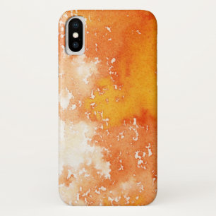 Capa Para iPhone X A aguarela alaranjada pintada abstrato   adiciona