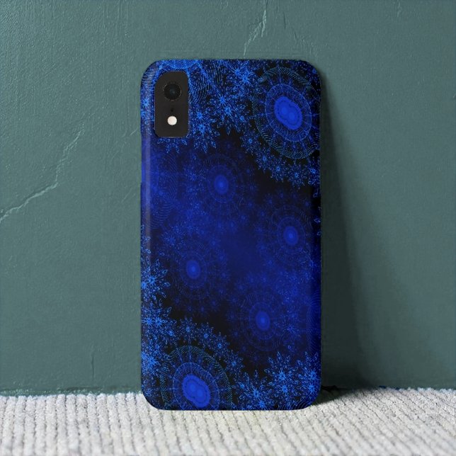 Capa Para iPhone, Case-Mate A arte floral cintilante Berry Blue (Criador carregado)