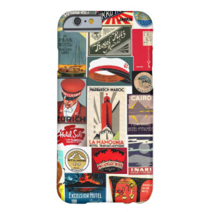 Capa Barely There Para iPhone 6 A bagagem do viajante de mundo do vintage etiqueta