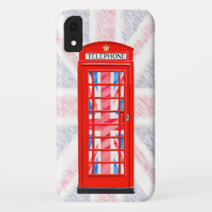 Capa Para iPhone Da Case-Mate A bandeira de Union Jack e o telefone vermelho