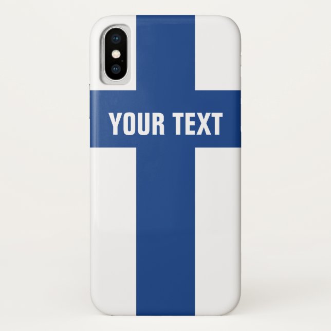 Capa Para iPhone, Case-Mate A bandeira finlandesa de Finlandia personalizou (Verso)