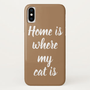 Capa Para iPhone Da Case-Mate A Casa É Onde Meu Gato É Branco Escuro Claro