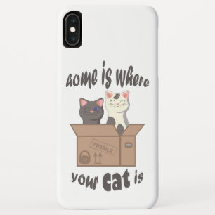 Capa Para iPhone Da Case-Mate A citação engraçada de Home é onde seu gato está