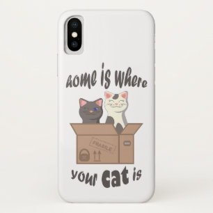Capa Para iPhone Da Case-Mate A citação engraçada de Home é onde seu gato está