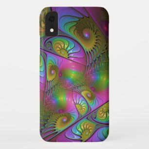 Capa Para iPhone Da Case-Mate A Colorida Arte Fractal Abstrata Alucinante Lumino