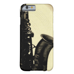 Capa Barely There Para iPhone 6 A idade do jazz inspirou a imagem do saxofone em