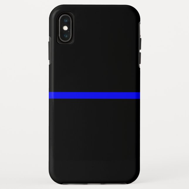 Capa Para iPhone, Case-Mate A Linha Azul Fino Simbólica Horizontal Preta (Verso)