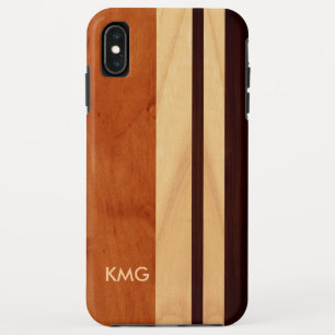 Capa Para iPhone Da Case-Mate A madeira Monogrammed bonita listra o teste padrã