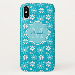 Capa Para iPhone X A margarida bonita de turquesa floresce o
