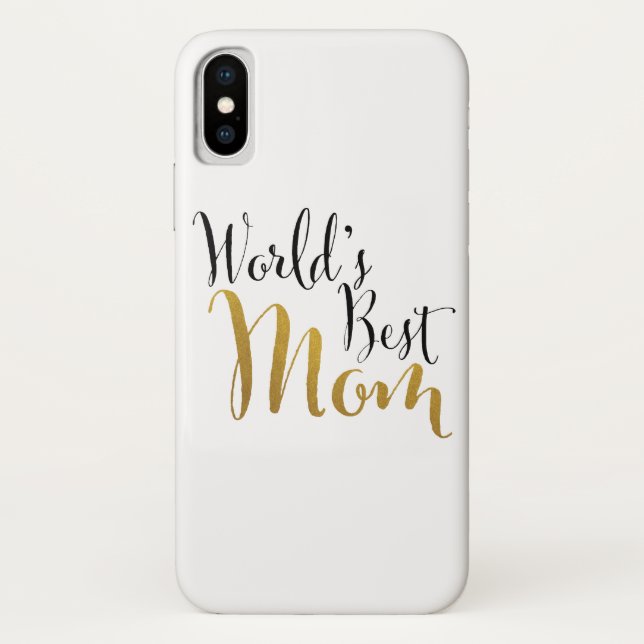 Capa Para iPhone, Case-Mate A melhor mamã do mundo (ouro) (Verso)