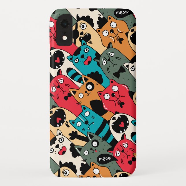 Capa Para iPhone, Case-Mate A multidão de gatos (Verso)