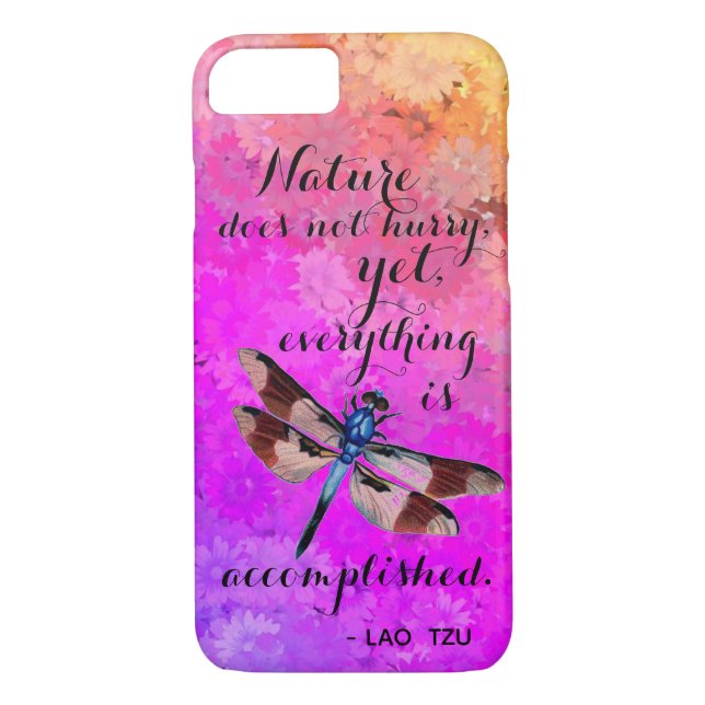 Capa Para iPhone, Case-Mate A Natureza Não Apressa Lao Tzu Citação Dragonfly (Verso)