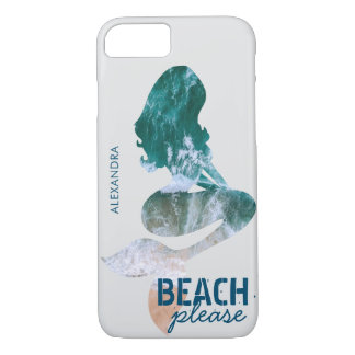 Capa iPhone 8/ 7 A praia personalizada cita por favor a sereia