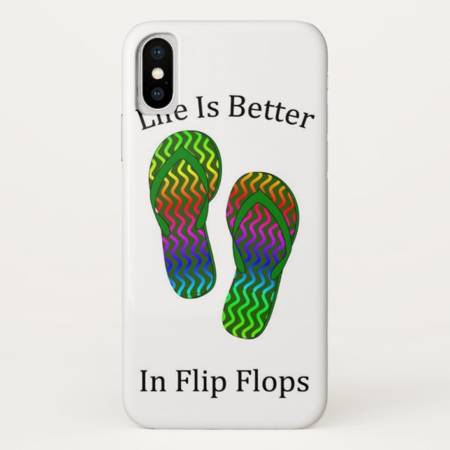 Capa Para iPhone, Case-Mate A Vida É Melhor Em Chinelos (Verso)