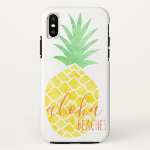Capa Para iPhone Da Case-Mate Abacaxi amarelo & verde Aloha Beachea da aguarela
