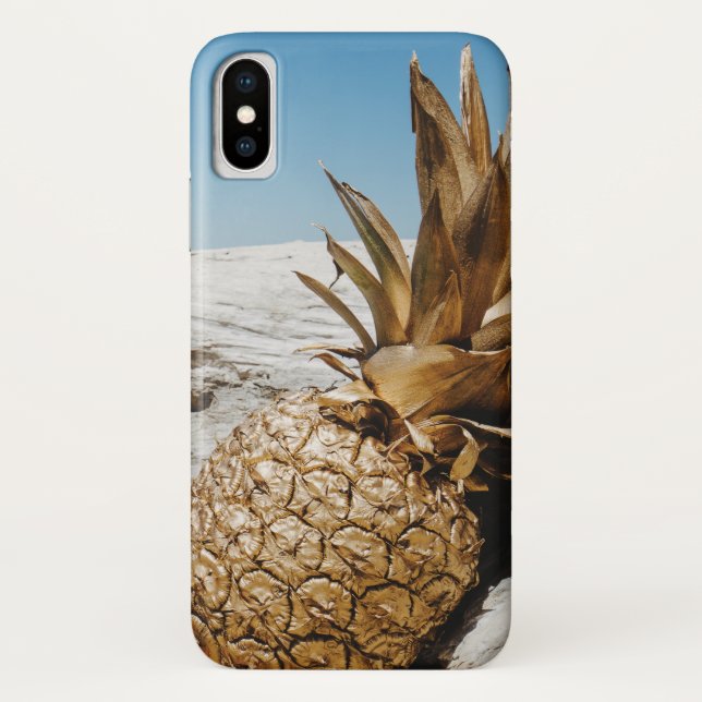 Capa Para iPhone, Case-Mate Abacaxi Dourado na praia (Verso)
