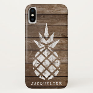 Capa Para iPhone Da Case-Mate Abacaxi, Whitewash sobre madeira