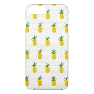 Capa iPhone 8 Plus/7 Plus Abacaxis tropicais dourados