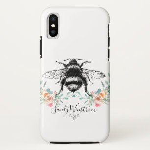 Capa Para iPhone Da Case-Mate Abelhas De Mel E Nome Personalizado Floral