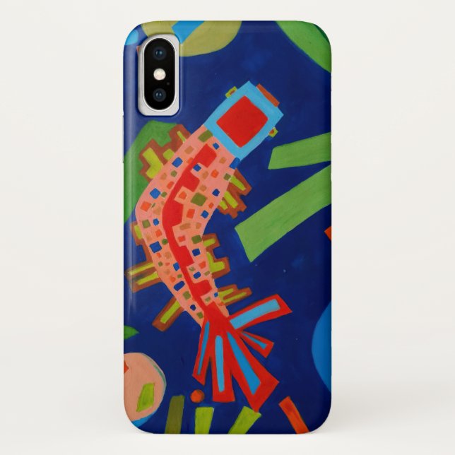 Capa Para iPhone, Case-Mate abstração, peixe, carpa, cubismo, (Verso)