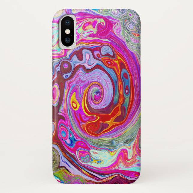 Capa Para iPhone, Case-Mate Abstrato da parte traseira do Groovy, rosa quente  (Verso)