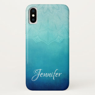 Capa Para iPhone Da Case-Mate Abstrato de Mandala Azul bonito
