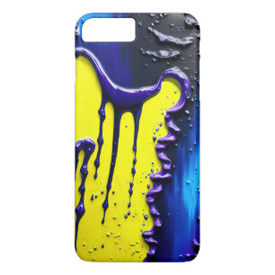 Capa iPhone 8 Plus/7 Plus Abstrato de separação de pintura em púrpura amarel
