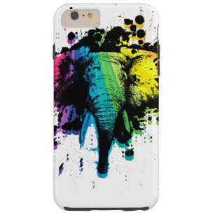 Capa Tough Para iPhone 6 Plus Abstrato do Elefante Rainbow