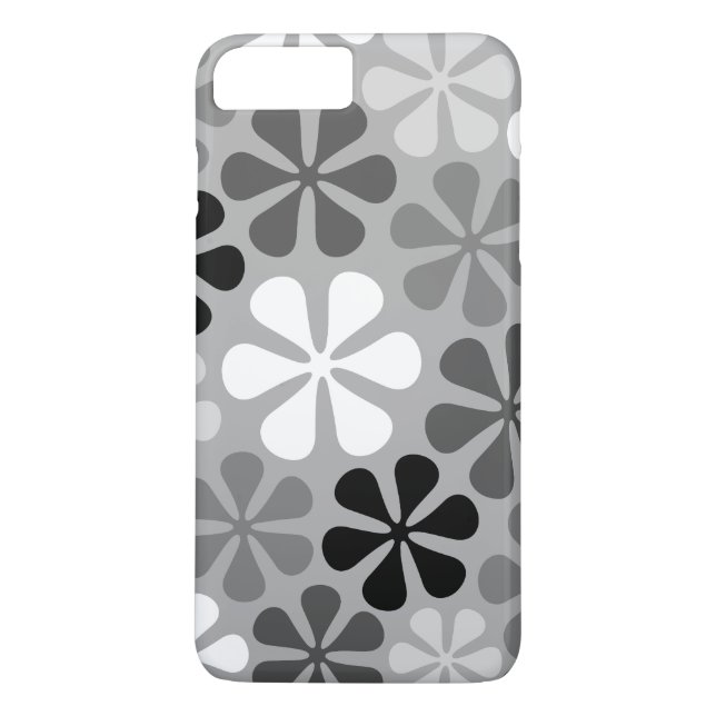 Capa Para iPhone, Case-Mate Abstrato Flores Cinzas Pretas (Verso)