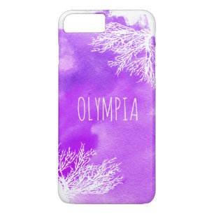 Capa Para iPhone Da Case-Mate Abstrato roxo, esplaxa de aquarela e recife branco