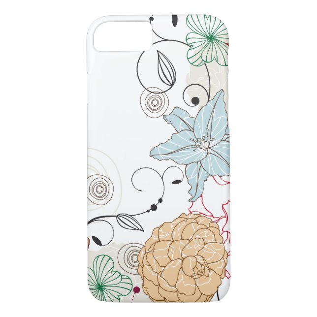 Capa Para iPhone, Case-Mate Abstrato Swirly Floral (Verso)