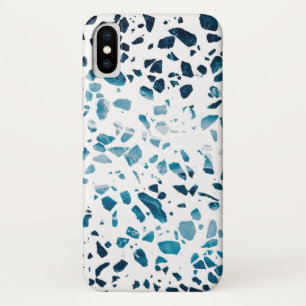 Capa Para iPhone Da Case-Mate Abstrato Terrazzo Mosaico Marinho e padrão azul c