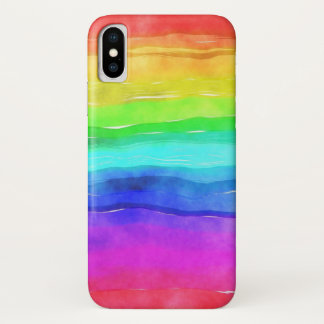 Capa Para iPhone Da Case-Mate Abstrato Watercolor Stripes Pintado Arco-Íris