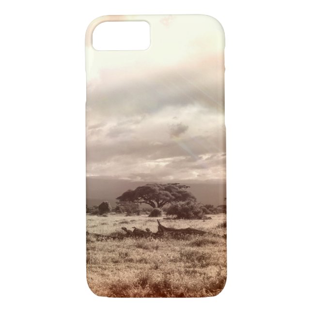 Capa Para iPhone, Case-Mate Acácia Negra e Branca na Savana Africana (Verso)