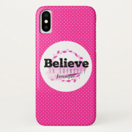 Capa Para iPhone Da Case-Mate Acredite Em Si Mesma Bolinhas Rosa De Aquarela