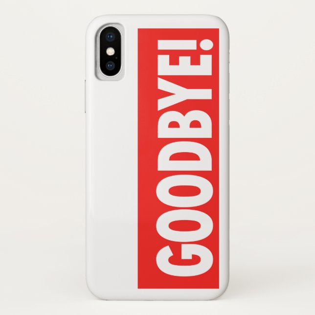 Capa Para iPhone, Case-Mate ADEUS! Vermelho e branco (Verso)