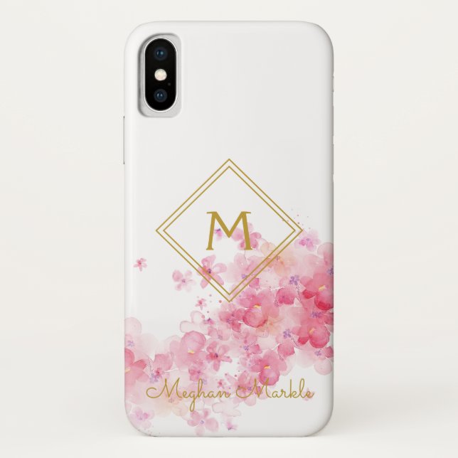 Capa Para iPhone, Case-Mate Adicionar nome Personalizado Moderno Simples Flora (Verso)