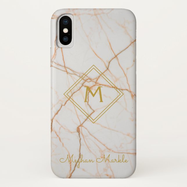 Capa Para iPhone, Case-Mate Adicionar nome personalizado moderno, simples, már (Verso)