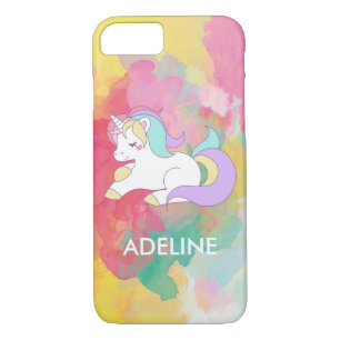 Capa iPhone 8/ 7 Adicionar seu nome Cute Magical Unicorn Personaliz
