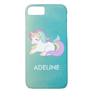 Capa iPhone 8/ 7 Adicionar seu nome Cute Magical Unicorn Personaliz