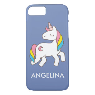 Capa iPhone 8/ 7 Adicionar seu nome Cute Magical Unicorn Personaliz