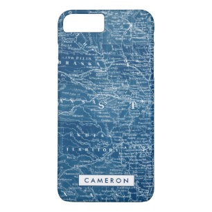 Capa Para iPhone Da Case-Mate Adicionar Seu Nome  US Map Blueprint