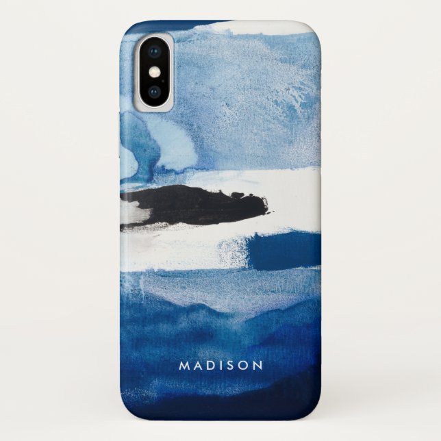 Capa Para iPhone, Case-Mate Adicione seu nome | Azul Amore II (Verso)